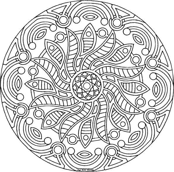 coloriage mandala roue